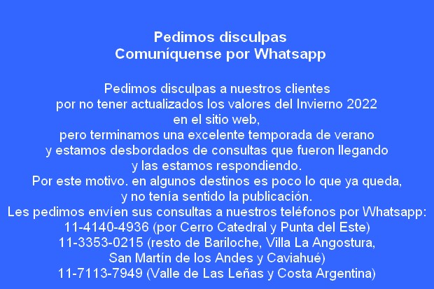 tarifas Invierno 2022